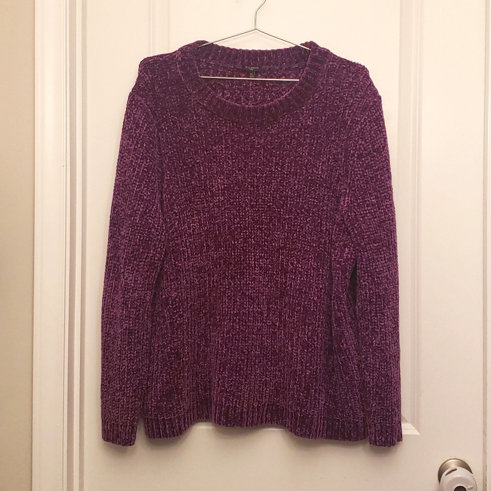 Talbots Crewneck Sweater Purple Cozy Stretchy 3X
